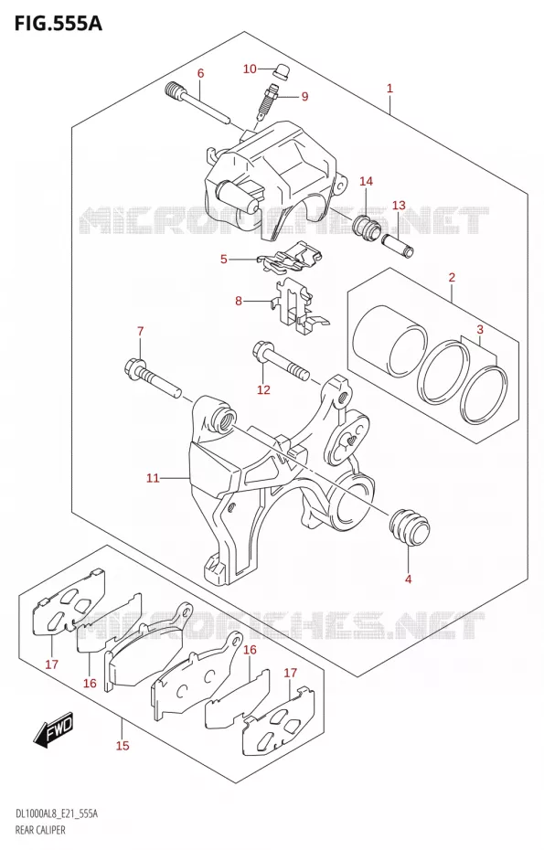 ETRIER DE FREIN ARRIERE Suzuki MOTO 1000 V-STROM 2018  DL1000AL8 E21