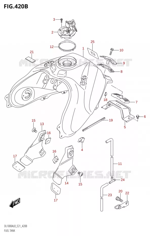 RESERVOIR D'ESSENCE8:E21) Suzuki MOTO 1000 V-STROM 2018  DL1000AL8 E21