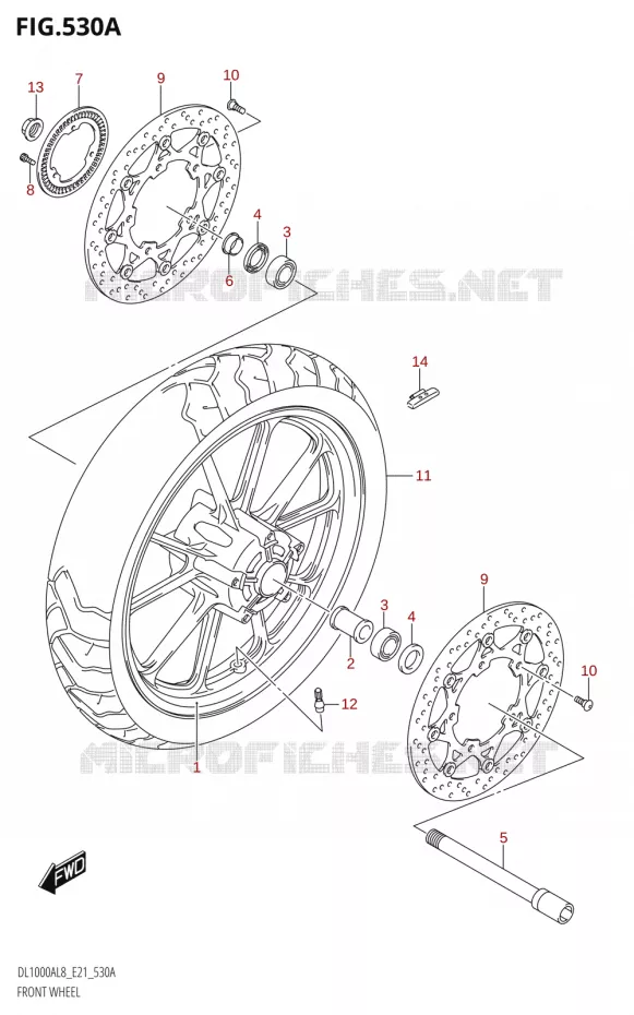 ROUE AVANT (DL1000A:L8:E21) Suzuki MOTO 1000 V-STROM 2018  DL1000AL8 E21