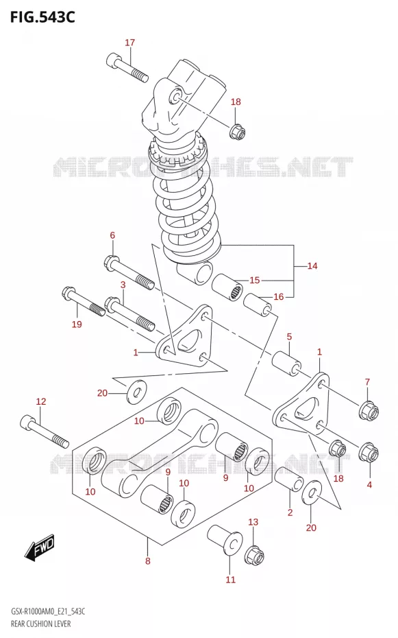 BIELLETTE D'AMORTISSEURRE (GSX-R1000RA) Suzuki MOTO 1000 GSX-R 2020  GSX-R1000RA M0 / GSX-R1000RZA M0 (E21)