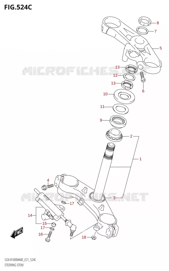 COLONNE DE DIRECTION (GSX-R1000RZA) Suzuki MOTO 1000 GSX-R 2020  GSX-R1000RA M0 / GSX-R1000RZA M0 (E21)
