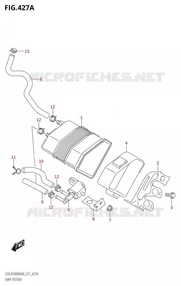 SYSTÈME DE RECYCLAGE VAPEURS CARBURANT Suzuki MOTO 1000 GSX-R 2020  GSX-R1000A M0 (E21)