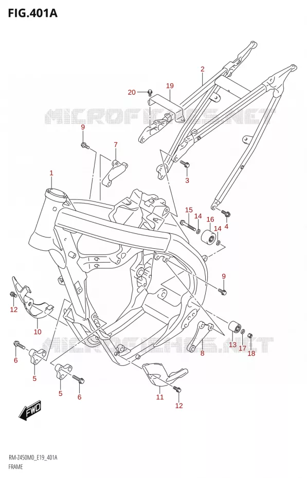 CADRE Suzuki MOTO 450 RM-Z 2020  RM-Z450 M0 (E19)