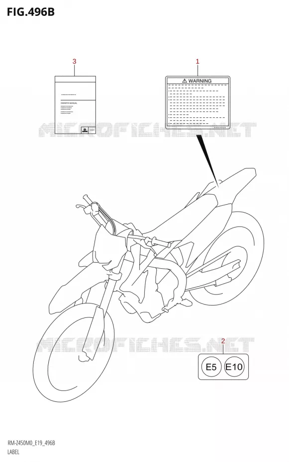 ETIQUETTE Suzuki MOTO 450 RM-Z 2020  RM-Z450 M0 (E19)
