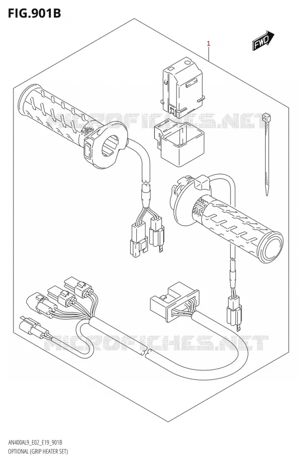 OPTIONSL (GRIP HEATER SET) Suzuki SCOOTER 400 BURGMAN 2019  AN400A L9 (E02,E19)