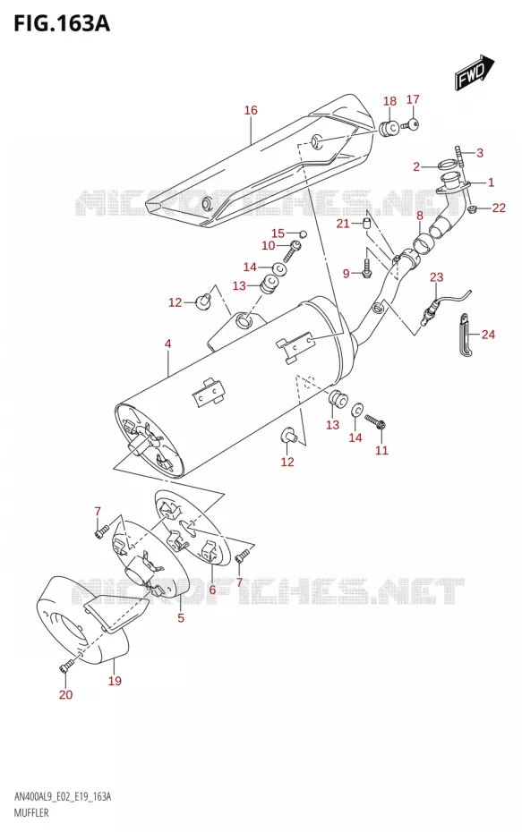 SILENCIEUX Suzuki SCOOTER 400 BURGMAN 2019  AN400A L9 (E02,E19)