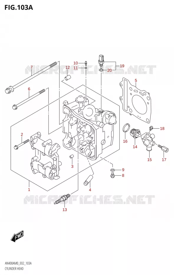 CULASSE Suzuki SCOOTER 400 BURGMAN 2020  AN400A M0 (E02,E19)