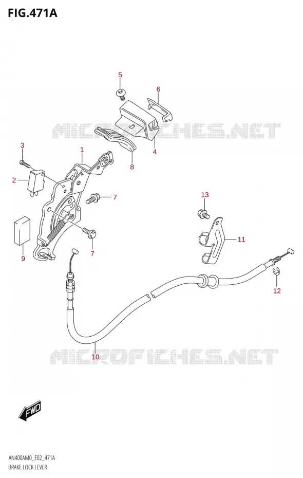 FREIN DE PARKING Suzuki SCOOTER 400 BURGMAN 2020  AN400A M0 (E02,E19)