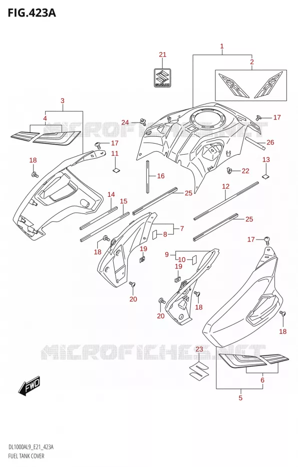 COUVRE RESERVOIRDL1000XA:L9:E21) Suzuki MOTO 1000 V-STROM 2019  DL1000XA L9 (E21)