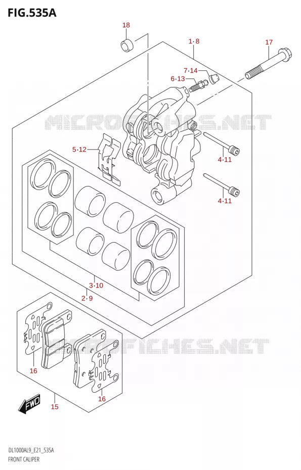 ETRIER DE FREIN AVANT Suzuki MOTO 1000 V-STROM 2019  DL1000XA L9 (E21)
