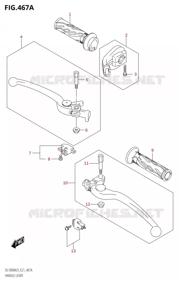 LEVIERS - POIGNEES Suzuki MOTO 1000 V-STROM 2019  DL1000XA L9 (E21)