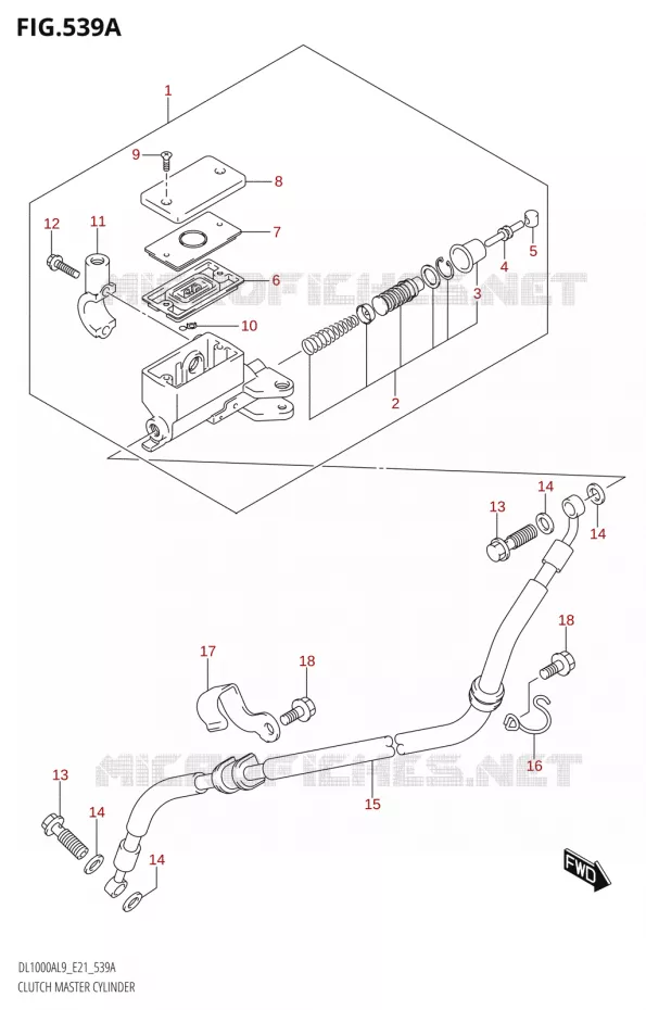 MAITRE CYLINDRE D'EMBRAYAGE Suzuki MOTO 1000 V-STROM 2019  DL1000A L9 (E21)