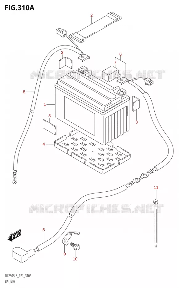 BATTERIE Suzuki MOTO 250 V-STROM 2018  DL250A L8 (P21)