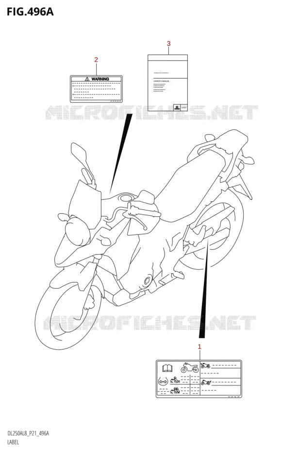 ETIQUETTE Suzuki MOTO 250 V-STROM 2018  DL250A L8 (P21)