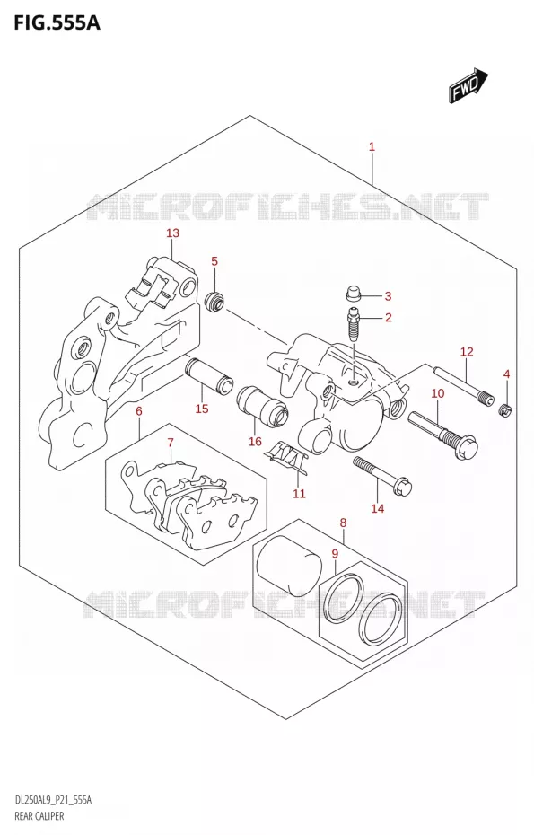 ETRIER DE FREIN ARRIERE Suzuki MOTO 250 V-STROM 2019  DL250A L9 (P21)