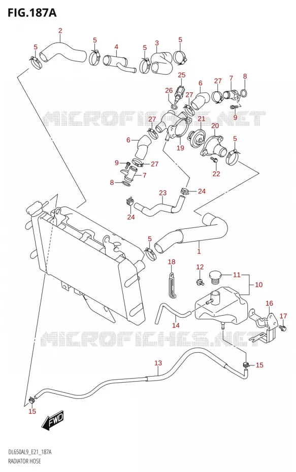 DURITE DE RADIATEUR Suzuki MOTO 650 V-STROM 2019  DL650A L9 (E21)