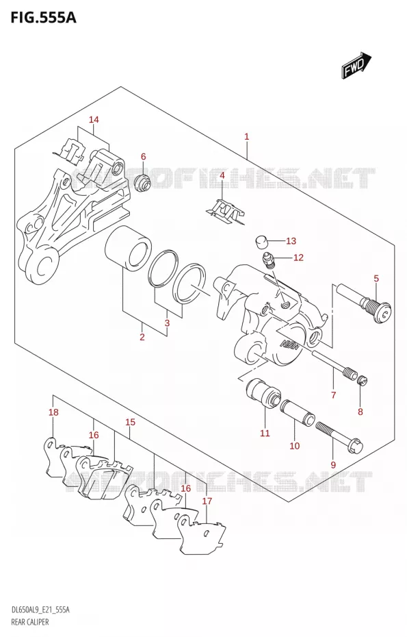 ETRIER DE FREIN ARRIERE Suzuki MOTO 650 V-STROM 2019  DL650XA L9 (E21)