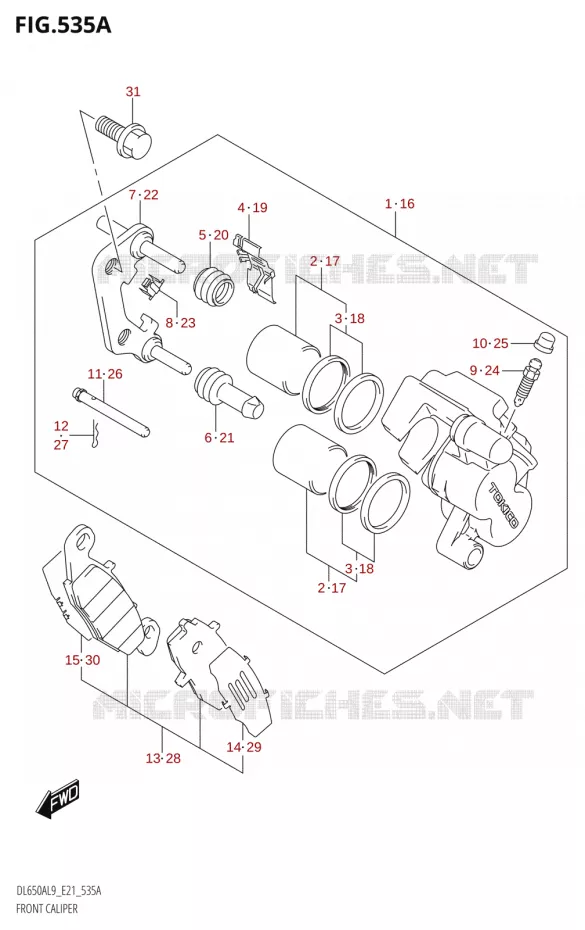 ETRIER DE FREIN AVANT Suzuki MOTO 650 V-STROM 2019  DL650A L9 (E21)
