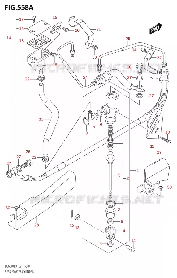 MAITRE CYLINDRE ARRIERE Suzuki MOTO 650 V-STROM 2019  DL650XA L9 (E21)