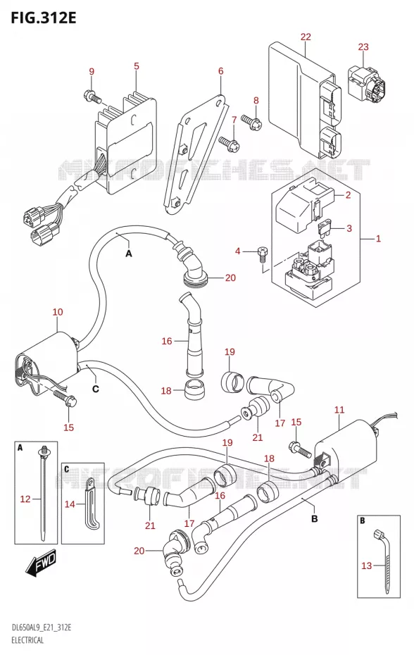 PARTIE ELECTRIQUEAUE,DL650AUE) Suzuki MOTO 650 V-STROM 2019  DL650XA L9 (E21)