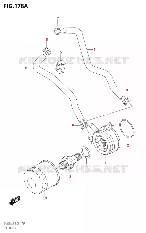 RADIATEUR D'HUILE Suzuki MOTO 650 V-STROM 2019  DL650XA L9 (E21)