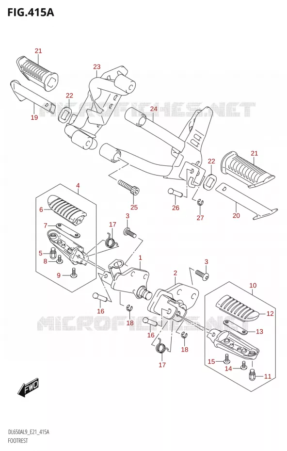 REPOSE PIED Suzuki MOTO 650 V-STROM 2019  DL650A L9 (E21)