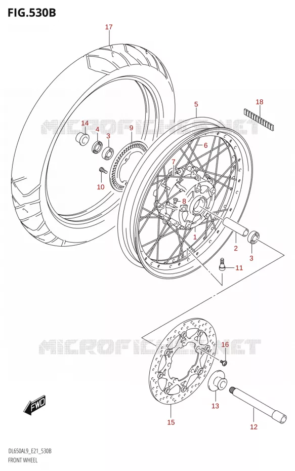 ROUE AVANT (DL650XA,DL650XAUE) Suzuki MOTO 650 V-STROM 2019  DL650XA L9 (E21)
