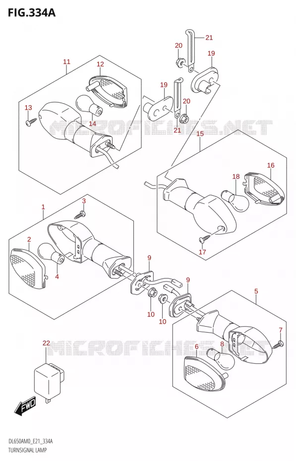 CLIGNOTANTS Suzuki MOTO 650 V-STROM 2020  DL650A M0 (E21)