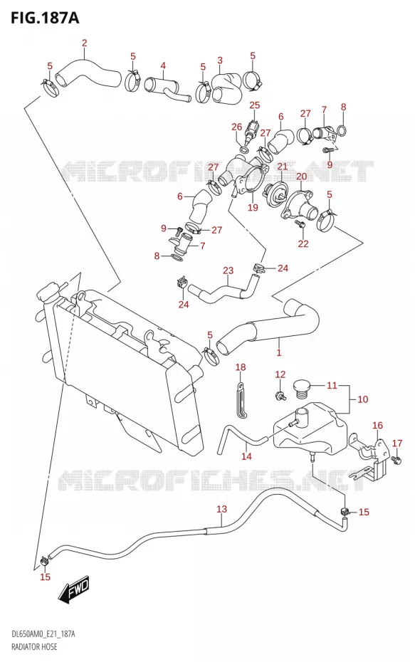 DURITE DE RADIATEUR Suzuki MOTO 650 V-STROM 2020  DL650A M0 (E21)