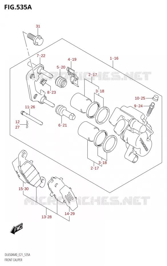 ETRIER DE FREIN AVANT Suzuki MOTO 650 V-STROM 2020  DL650XA M0 (E21)