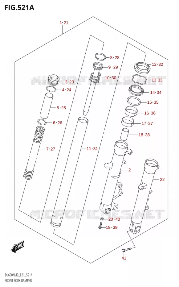 FOURCHE Suzuki MOTO 650 V-STROM 2020  DL650A M0 (E21)