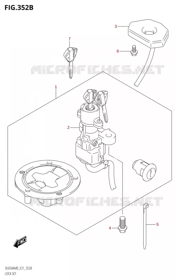 KIT SERRURE Suzuki MOTO 650 V-STROM 2020  DL650A M0 (E21)