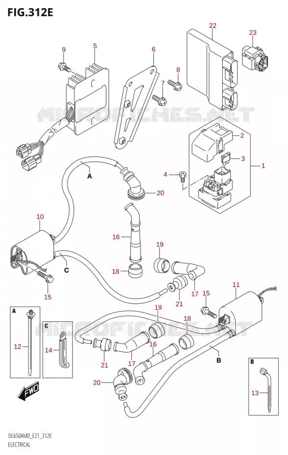 PARTIE ELECTRIQUEAUE,DL650AUE) Suzuki MOTO 650 V-STROM 2020  DL650A M0 (E21)