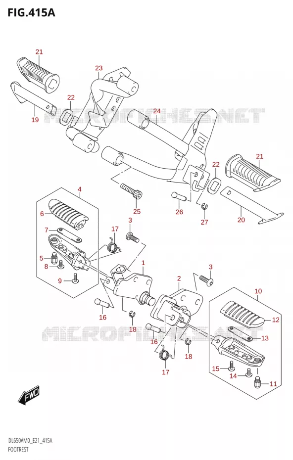 REPOSE PIED Suzuki MOTO 650 V-STROM 2020  DL650A M0 (E21)