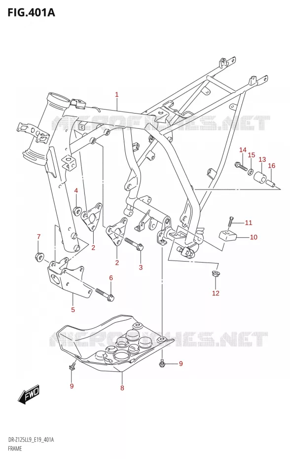 CADRE Suzuki MOTO 125 DR-Z 2019  DR-Z125L L9 (E19)