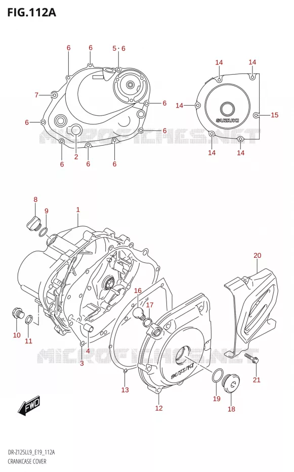 COUVERCLES DE CARTERS Suzuki MOTO 125 DR-Z 2019  DR-Z125L L9 (E19)