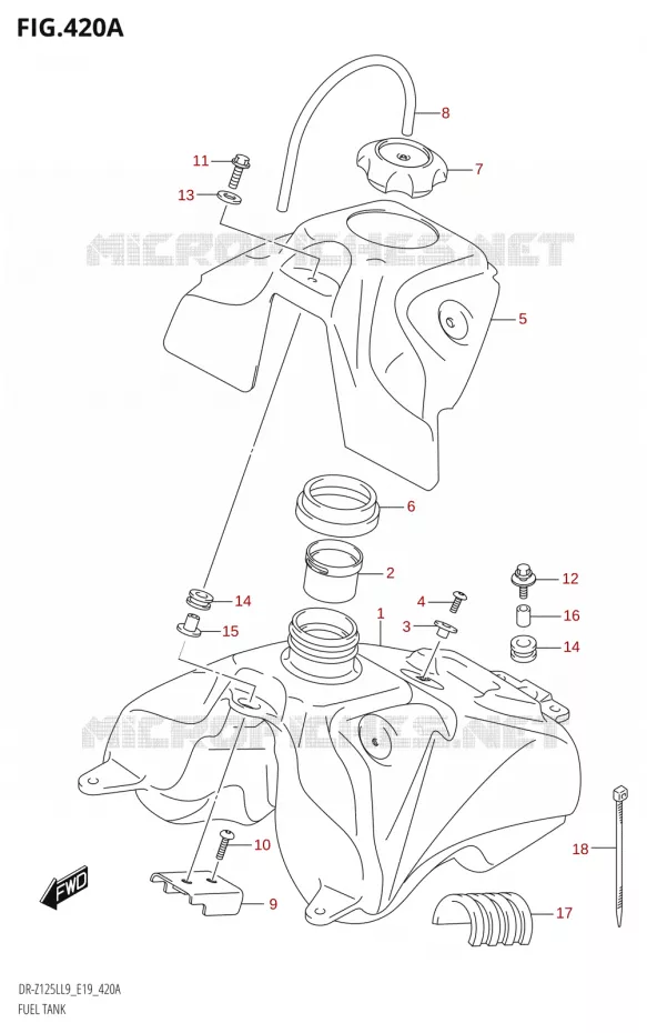 RESERVOIR D'ESSENCE Suzuki MOTO 125 DR-Z 2019  DR-Z125L L9 (E19)