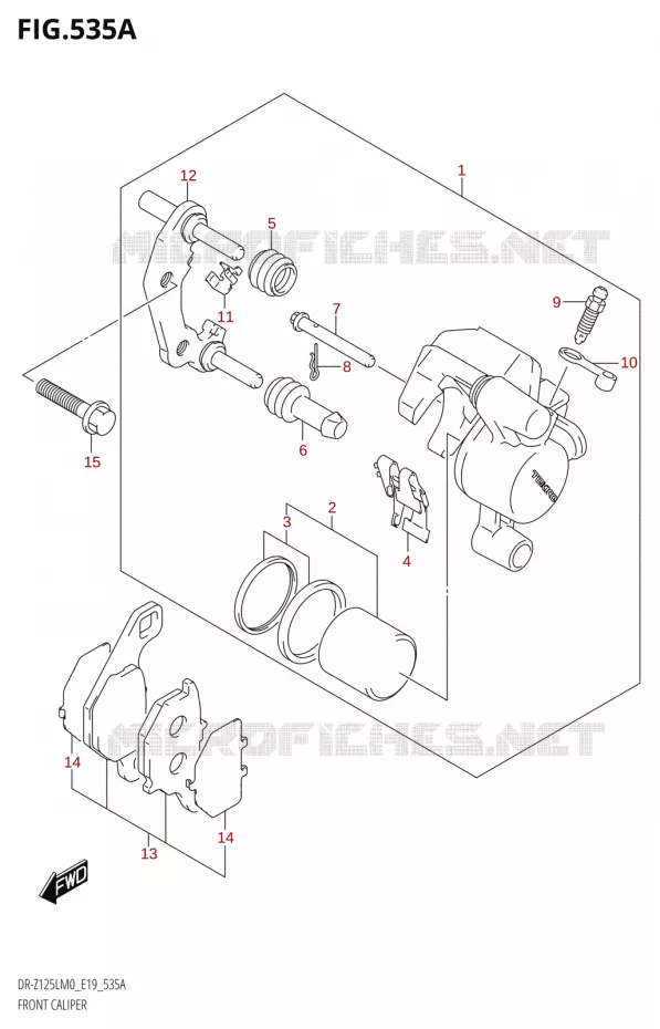 ETRIER DE FREIN AVANT Suzuki MOTO 125 DR-Z 2020  DR-Z125L M0 (E19)