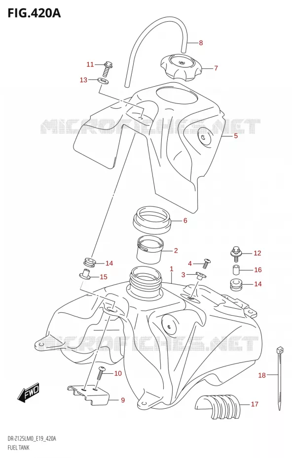 RESERVOIR D'ESSENCE Suzuki MOTO 125 DR-Z 2020  DR-Z125L M0 (E19)