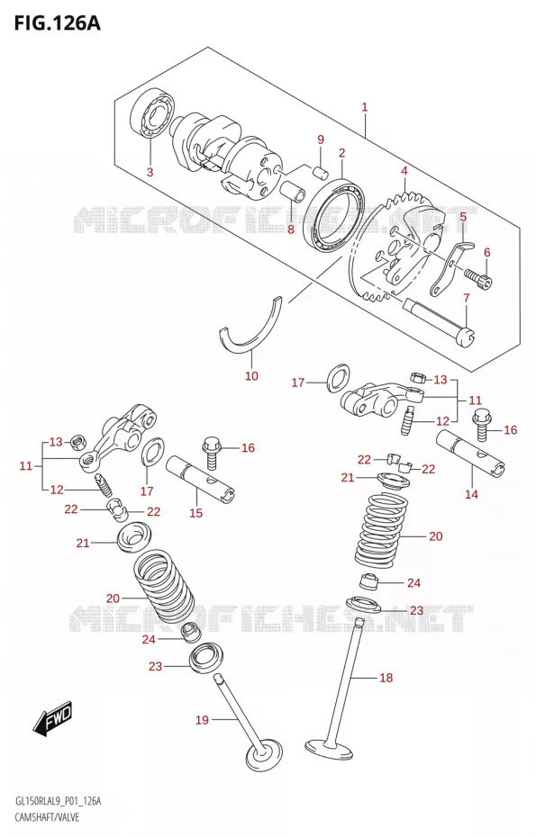 ARBRE A CAMES - VALVE Suzuki MOTO 150 INTRUDER 2019  GL150RLA L9 (P01)