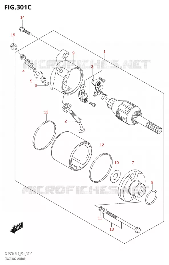 DEMARREUR (VOIR NOTE 1) Suzuki MOTO 150 INTRUDER 2019  GL150RLA L9 (P01)