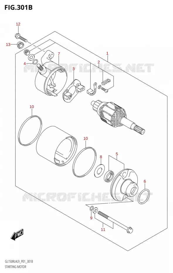 DEMARREUR (VOIR NOTE 1) Suzuki MOTO 150 INTRUDER 2019  GL150RLA L9 (P01)
