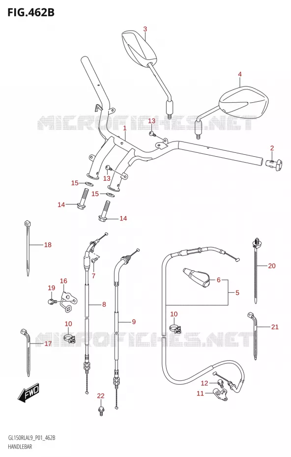 GUIDON Suzuki MOTO 150 INTRUDER 2019  GL150RLA L9 (P01)