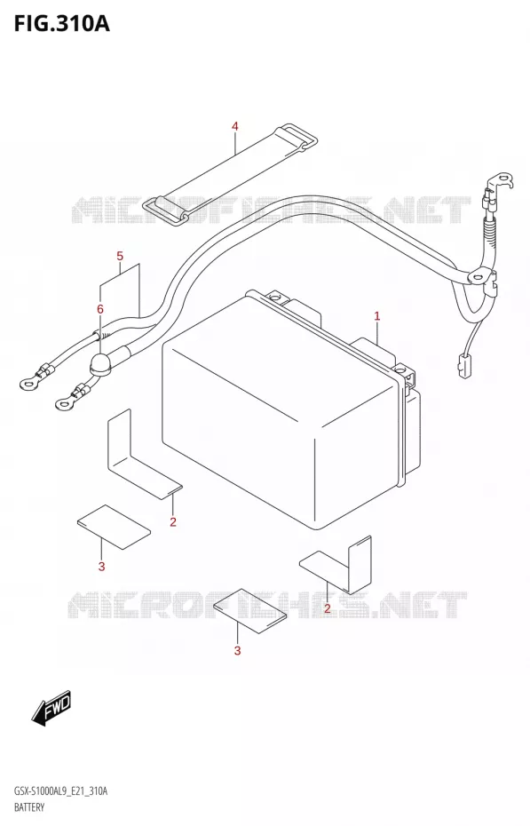 BATTERIE Suzuki MOTO 1000 GSX-S 2019  GSX-S1000YAUF L9 (E21)