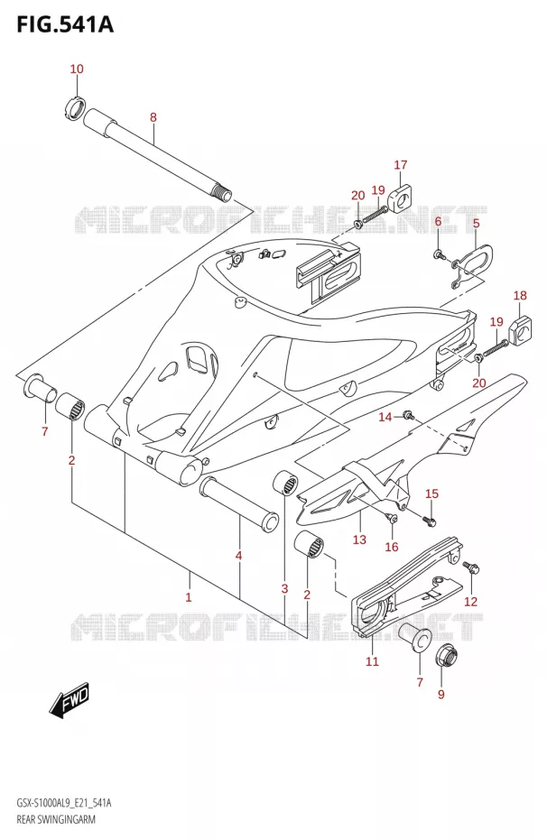 BRAS OSCILLANT ARRIERE Suzuki MOTO 1000 GSX-S 2019  GSX-S1000AUF L9 (E21)