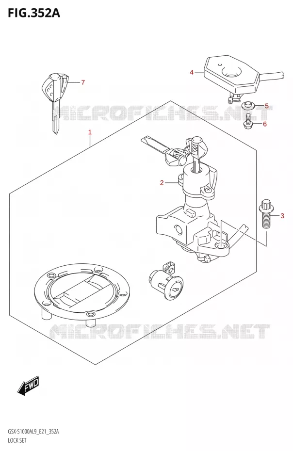 KIT SERRURE Suzuki MOTO 1000 GSX-S 2019  GSX-S1000ZA L9 (E21)