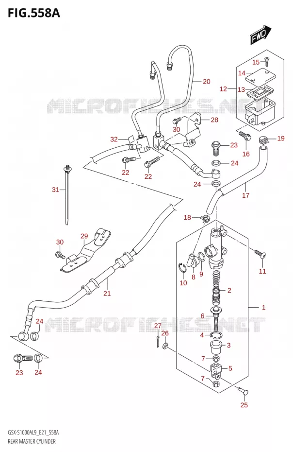 MAITRE CYLINDRE ARRIERE Suzuki MOTO 1000 GSX-S 2019  GSX-S1000AUF L9 (E21)