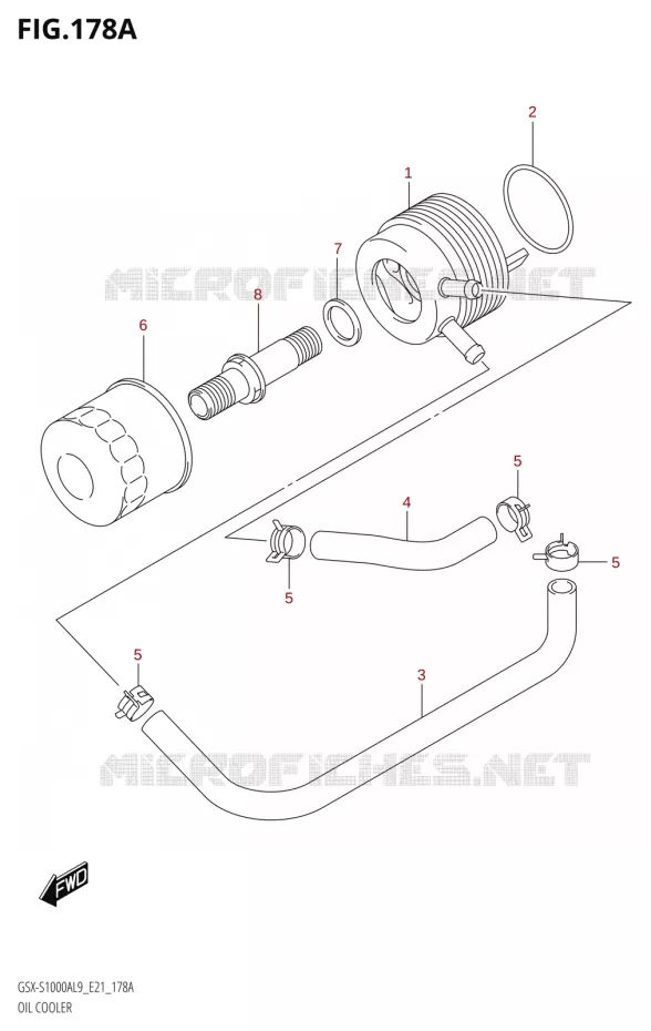 RADIATEUR D'HUILE Suzuki MOTO 1000 GSX-S 2019  GSX-S1000A L9 (E21)