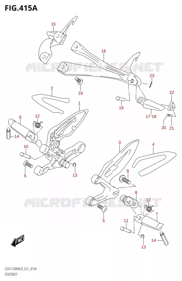 REPOSE PIED Suzuki MOTO 1000 GSX-S 2019  GSX-S1000A L9 (E21)