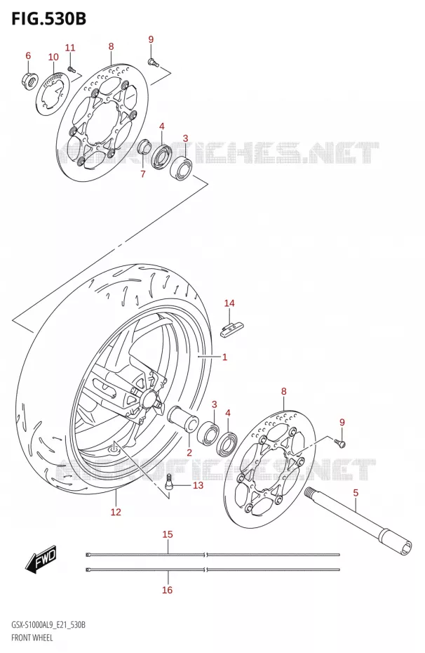 ROUE AVANT (GSX-S1000YAL9 E21) Suzuki MOTO 1000 GSX-S 2019  GSX-S1000YA L9 (E21)